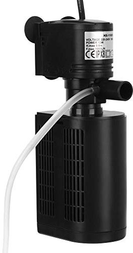 Pssopp Sauerstoffpumpe für Aquarium Luftfilter 3-in-1 Leise mit Saugnapf