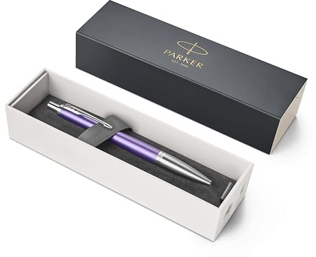 Parker Urban Premium - Penna a sfera in metallo con fusto viola opaco, inchiostro blu, confezione regalo