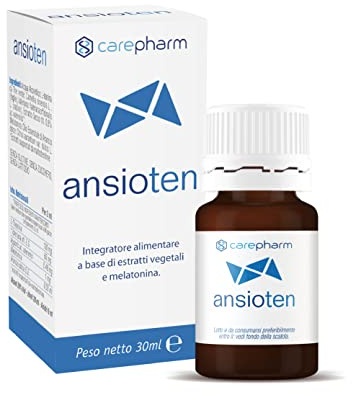 Carepharm, Ansioten, Integratore Alimentare Liquido a Base di Estratti Vegetali, Favorisce il Rilassamento e il Sonno in Caso di Stress, Senza Zuccheri, Senza Lattosio, 30 ml