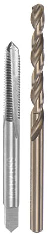 sourcing map Tap & Bit Sets, M5 x 0.8 H2 Straight Flute Machine Thread Milling Tap, 4.2mm M35 Cobalt High Speed Steel (HSS-CO) Twist Drill Bit