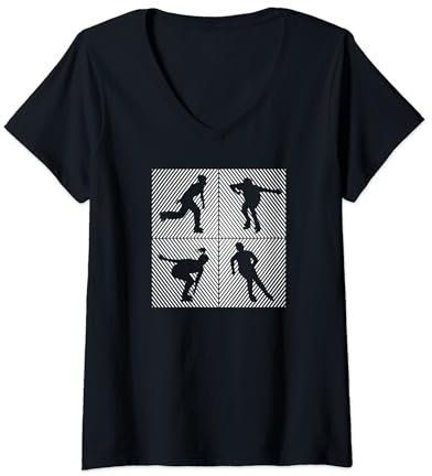 Damen Inline-Skating Rollerskates Inline-Skater Inline-skates T-Shirt mit V-Ausschnitt