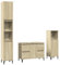vidaXL 3-TLG. Badmöbel-Set Sonoma-Eiche Holzwerkstoff, Badmöbelset, Badezimmerschrank, Badezimmer Hochschrank, Badmöbel, Badezimmer Unterschrank