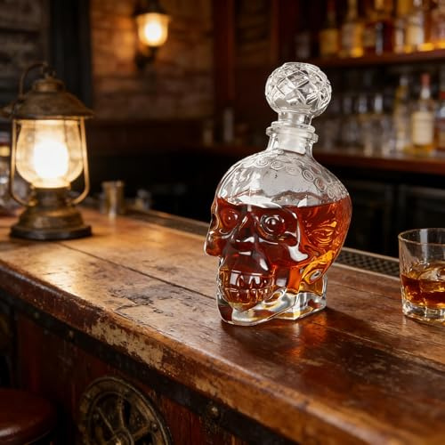Decantador de Vino Decantador de Whisky Botella Cristal Regalos Originales para Hombre Regalo Original Hombre Calaveras Aireador Vino Wine Carafe Decanter Decantador de Jarra de Vino Petaca