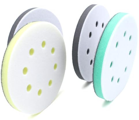 WYYFXY® 4 tamponi lucidanti da 125 mm, in spugna, con velcro, per levigatrice orbitale (8 fori)