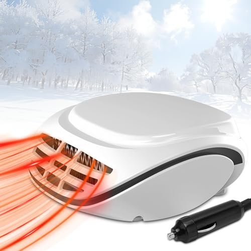 WODHMIEY Auto-Heizung 12V, Tragbarer Auto-Heizkörper 150W Schnellaufheizen Autohalterung Autohalterung für SUV-Receiver für Fahrzeuge (weiß)
