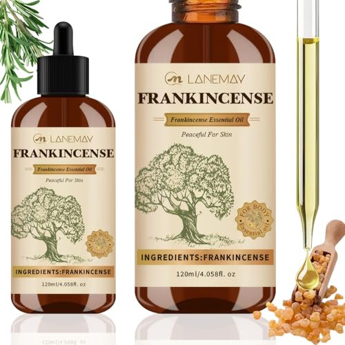 Weihrauchöl Bio für Haut,Frankincense Oil 120ml,Weihrauch Ätherisches Öl,Reine Natürliche Aromatherapieöl in Massage Qualität,Weihrauchöl für Körper und Geist für Gesicht,Haarpflege,Bad