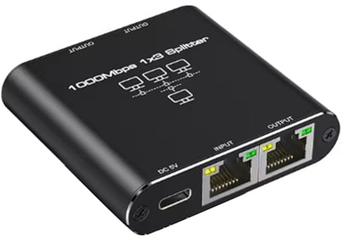 Ounfhtrttk Adaptador de Extensión de Red RJ45, Conmutador Ethernet, Conmutador LAN para PC.
