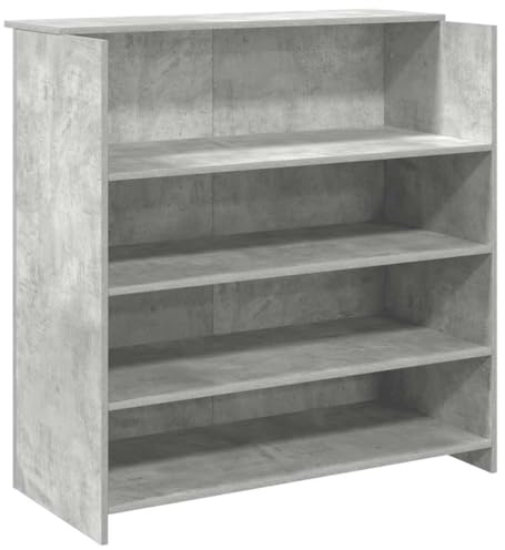 GHVBNMF Bancone di ricevimento, grigio cemento, 100 x 50 x 103,5 cm, bancone per ricevimento in legno con ripiano, bancone per cassa e bancone vendita, per ufficio, lobby hotel, prassi e saloni di