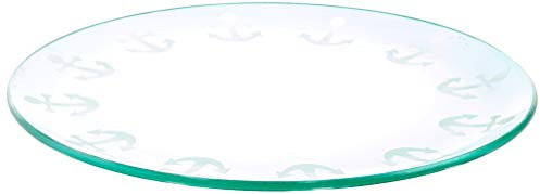 Pavilion Gift Company Candle Tray, Aqua, 7.25 Inch Round