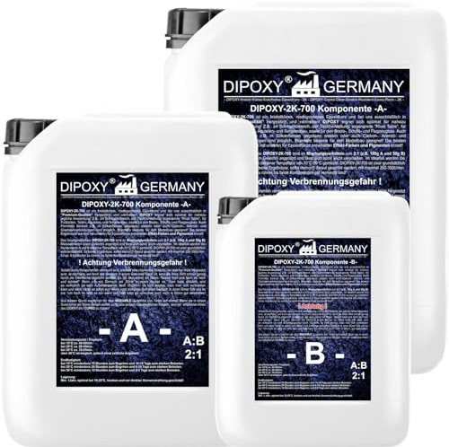 45Kg 2K Résine époxy transparente Glaçage Epoxyde bi composant Epoxy Resine Coulée Cristalline PRV table sol bois fibre carrelage colle DIPOXY-2K-700