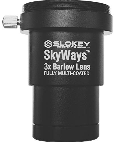 Barlow 3X Pro Slokey SkyWays Achromatisches Objektiv, hochwertige optische Qualität, behandelt mit FMC und Antireflexbeschichtung für EIN klares und helles Bild - Superleicht, kompakt und robust.