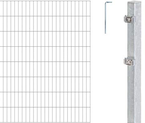 Alberts 653583 Doppelstabmattenzaun als 6 tlg. Zaun-Komplettset | verschiedene Längen und Höhen | feuerverzinkt | Höhe 160 cm | Länge 4 m
