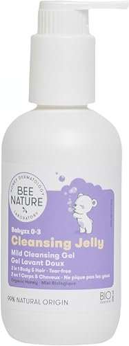 Bee Nature - Baby Shampoo und Duschgel - Bio-Honig - Lindert Hautausschlag - Reinigt und Spendet Feuchtigkeit - Tränenfrei - Geeignet für Neugeborene mit Trockener, Empfindlicher Haut - 200ml