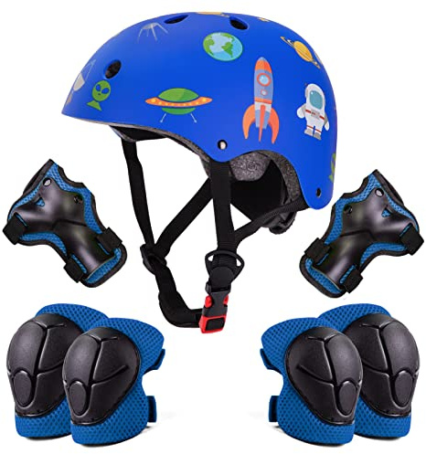 Kinderhelm 2 3 4 5 Jahre Jungen Mädchen, Kinder Fahrradhelm Verstellbar Kinderhelm mit Schoner Set 50-54 cm für Skateboard Klettern Skaterhelm Scooter Laufrad mit CE-Zertifizierung, Geschenk Kinder