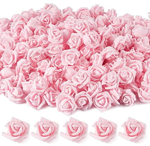 BETESSIN 100pcs Rosas de Espuma Artificales Pequeñas, Cabeza de Rosa Flor Falsa PE Mini, Flor Seda Artificial para Decoración de Boda Mesa Pelo Ropa Manualidad DIY Caja de Dulce, 2.5cm a 3cm
