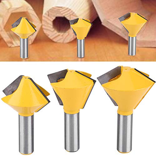 3pcs Bird's Mouth Router Bird's Mouth Router Bit, Router Bit Bit Multi Sided Glue Joint Router Bits Trimming Router Bit Woodworking Chamfer Forming Cutter Tool