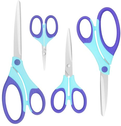 Vutyvve Schere, Edelstahlklingen für Zuhause, Schule, Büro, Scheren-Set, 4 Stück