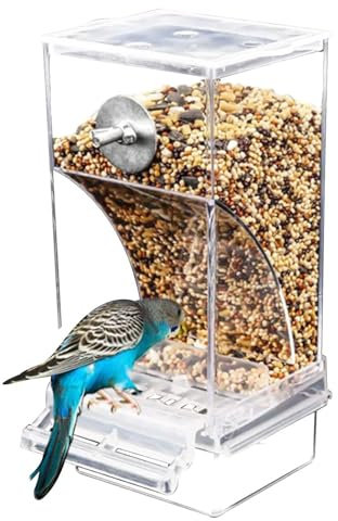 Mangeoire pour Colibris Anti-Gaspillage en Acrylique | Abreuvoir Automatique pour Perroquets | Accessoires d'Alimentation pour Cage À Oiseaux