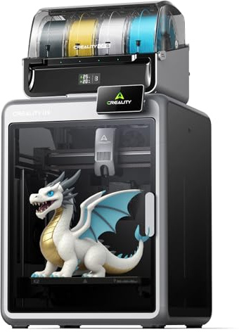 Creality K2 Combo (A) Imprimante 3D, Multicolore avec CFS, Haute Vitesse Jusqu'à 600 mm/s, Caméra IA pour la Détection des Erreurs d'impression, Nivellement Automatique Intelligent, 260 x 260 x 260 mm
