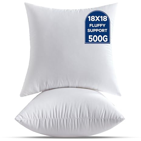 QSWRD 2er Set Kissenfüllung 45 x 45 cm Mittel Weiße Kisseninlet Dekokissen Kopfkissen für Wohnzimmer Couch Bett Quadratisch SofaKissen Zierkissen Innenkissen