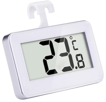 CIYODO Termómetro Digital para Frigorífico con Pantalla LCD Grande Alarma de Temperatura C con Soporte Imán y Gancho para Nevera Congelador y Habitación