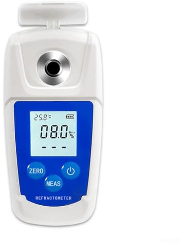Medidor digital de azúcar con rango de 0-32% y 0-55%, probador de azúcar de alimentos impermeable con compensación automática para uso en la industria de alimentos y bebidas (0-55%)