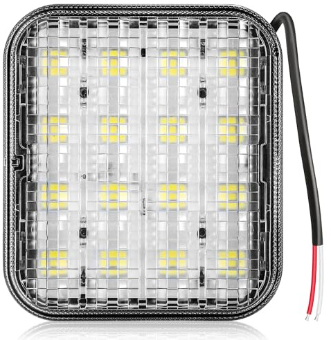 DARKGUARD 1 x Luz Trasera de Marcha Atrás 16LED Blanco Brillantes Homologada E9 IP67 Impermeable 12V/24V 1,9W Piloto de Marcha Atrás del Remolque Luces LED Remolque Traseras para Camión Caravana RV