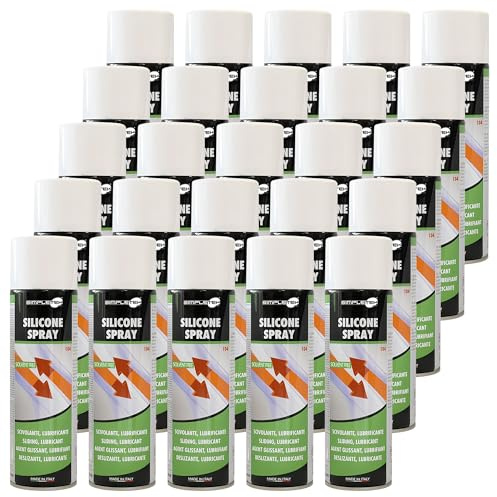 SIMPLETEK - 25x Silicone Spray Secco 100% Siliconico Senza Solventi 500 ml | Lubrificante Distaccante Antistatico Dielettrico Idrorepellente (25 pezzi)