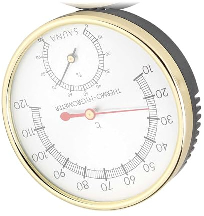 CCYLEZ Metallurtavla Bastutermometer Hygrometer med Tydlig Skala för Precisionsmätning Av Temperatur och Luftfuktighet i Basturummet