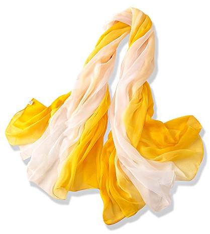 YFZYT Mode kvinnor dam flicka vanliga halsdukar, sommar solskydd strand sarong wrap simning bikini täcka mjukt siden lång hals halsduk sjal, Gradient färg #12, 170*145cm