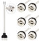 DiCUNO GU10 Portalámparas, 0.75mm²*15cm/150mm Cable, Conector Base de cerámica para bombilla GU10, VDE, 2A, 0-300W, 0-250V, 0-600℃, 6 Piezas