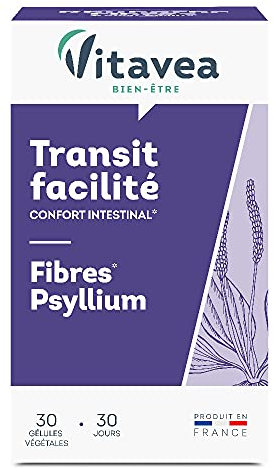 VITAVEA BIEN-ETRE - Complément Alimentaire Fibres Psyllium - Idéal Transit, Confort Intestinal - Psyllium et Avoine - 30 gélules - Cure de 1 mois - Fabriqué en France