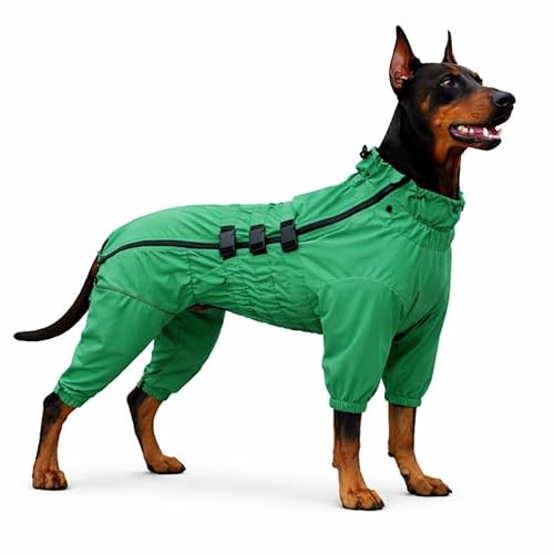 Dogs Waterproof Jacket, Lightweight Waterproof Jacket Reflective Safety Dog Raincoat Windproof Snow-proof Dog Vest for Small Medium Large Dogs Green XXXL