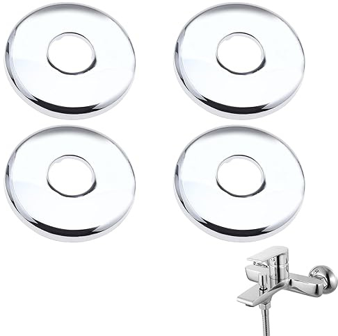 Rosace Acier Inoxydable pour Chauffage, Rosace de Robinet Rosace de Douche,Rosace De Robinet Rosaces,Cache-robinets en Acier Inoxydable, Intérieur 26 mm,Rosace Robinet Mitigeur Douche,4 Pièces