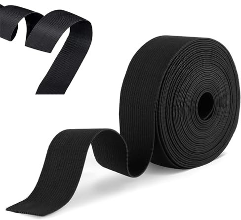 Gummiband, Gummilitze Elastisches, Gummibänder Nähen 10mm 20mm 30mm 40mm für Hosengummi DIY Handwerk Stoffe zum Nähen, Nicht Leicht Verformbar (Schwarz 10M - Breite 15MM)