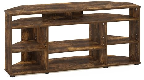 Furinno Jensen Mueble esquinero para TV hasta 55 Pulgadas, Pino Ámbar
