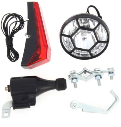 SMELEYOU Ensemble De LumièRes Dynamo De VéLo Phare Avant Et ArrièRe LumièRe De SéCurité LED Accessoires De Cyclisme éQuipement De VéLo