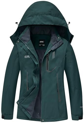 DCmount Regenjacke Damen Wasserdicht übergangsjacke damen Outdoor Wanderjacke softshelljacke für damen mit Kapuze