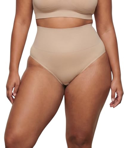 EvenLina Sculpting Shapewear Brief for Women – High-Waisted Compression Underwear with Tummy Control and Silicone Grip – Seamless, Breathable Shaping pants for a Sleek Silhouette - Medium - Almond
