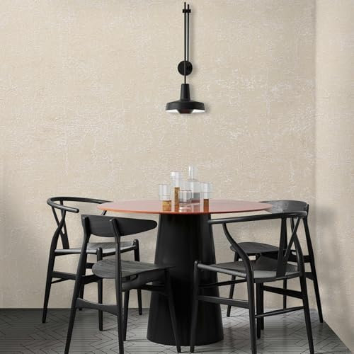 Tarwanear Beige Industrial Textured Concrete Effect Wallpaper Retro Stone Textures Wallpapers Shabby Chic Matte Wall Paper Roll for Living Spaces & Feature Walls