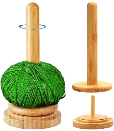 Lomdung Porta Filati di Lana Rimovibile in Legno, Portagomitolo per Lavoro a Maglia, Porta Gomitoli per Maglieria e Uncinetto, Porta Gomitoli di Lana per Gli Amanti del Lavoro a Maglia
