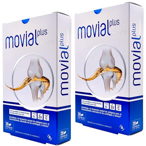 Actafarma Movial Plus Fluidart - Pack Ahorro 2 x 28 Cápsulas - Suplemento con Colágeno Hidrolizado, Ácido Hialurónico, Vitamina C, Zinc y Condroitina - Mejora la Movilidad y Flexibilidad