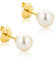Orovi Damen Goldschmuck Perlenohrringe Ohrschmuck, Bouton/Ohrstecker mit Süßwasserperlen 5 mm aus 9 Karat (375) Gelbgold