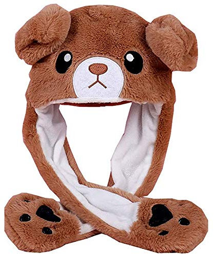 YEKEYI LED Kaninchen Hut Ohrbewegung Hüpfmütze Lustige Häschen Plüsch Hut Kappe Cosplay Weihnachten Party Urlaub Hut