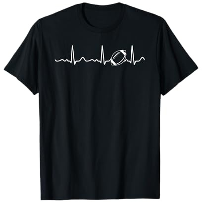 American Football - Herzlinie, Herzschlag, Puls, weiß T-Shirt