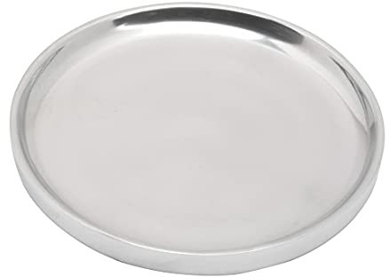 NKlaus Kerzenteller rund Aluminium silber poliert und der Durchmesser 12 cm 0,5 dick 10977