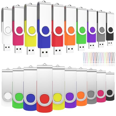 ABLAZE Pendrive 512MB Pack 20 Unidades Memoria USB 2.0 Pen Drive 512MB para PC Windows TV Mac (10 Colores)