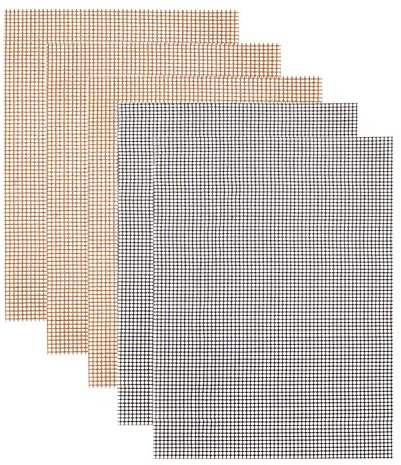 BBAOO Grillgitter, 5 Teiliges Set Grill Mesh, Antihaft Grillnetz, Grillmatten für Holzkohle, Bbq Grillmatte, Wiederverwendbar Geeignet für Holzkohlegrills, Gasgrills (40 x 33 cm)