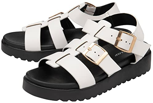 DUNLOP Ladies Sandals Womens Gladiator Open Toe Chunky Sole Shoes Sizes 3-8