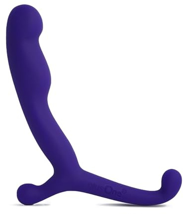 plusOne 4” Prostate Massager Personal Toy, Male Anal Stimulator, Made of Body-Safe Silicone, Waterproof, with External Arm for Easy-Use
